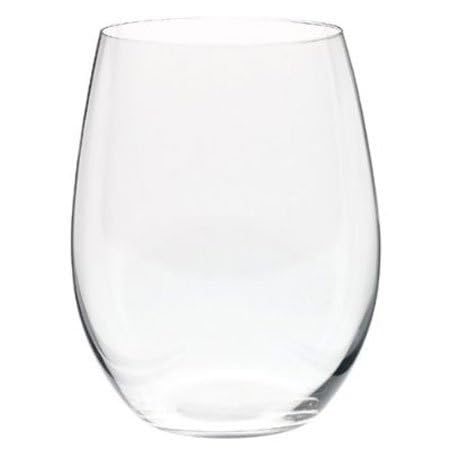 Riedel O Cabernet/Merlot glass on table with modern design.