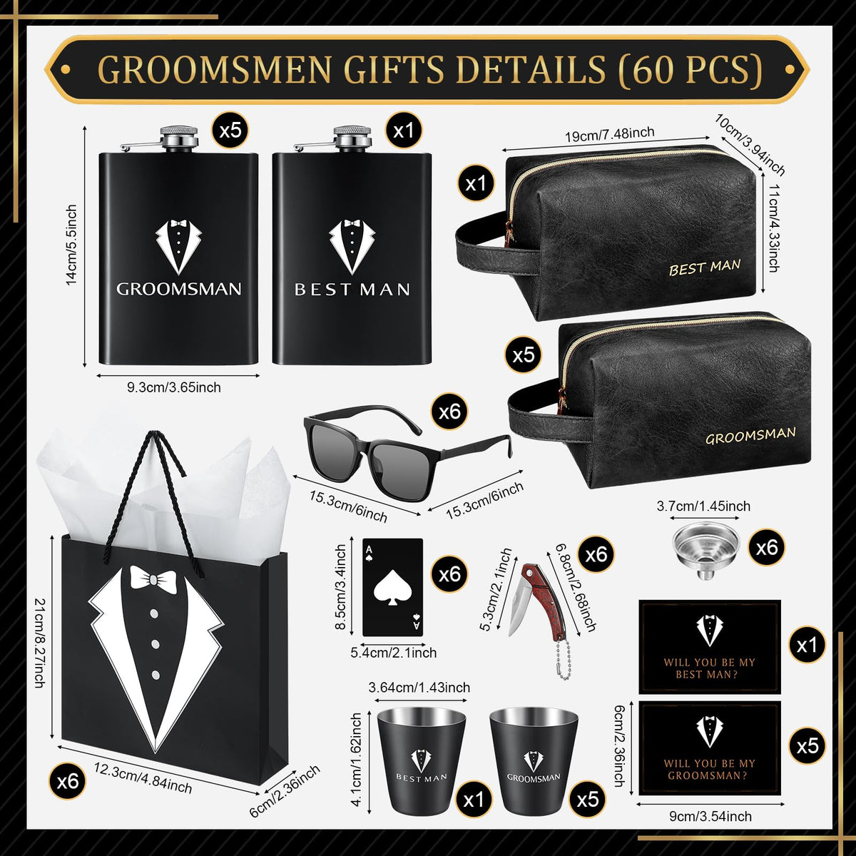 Rigibright groomsmen shot glasses for elegant wedding toasts