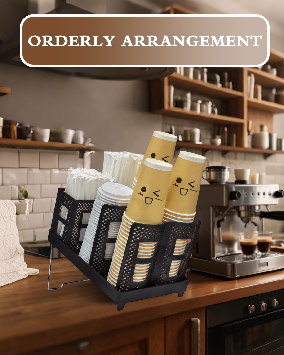 Riiriou countertop setup demonstrates efficient organization for cafes and offices.