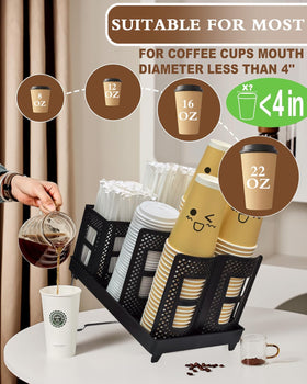Riiriou straw and bag storage area keeps accessories tidy for easy beverage prep.