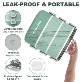 RIKDOKEN lunch box features leak-proof buckles to prevent spills.