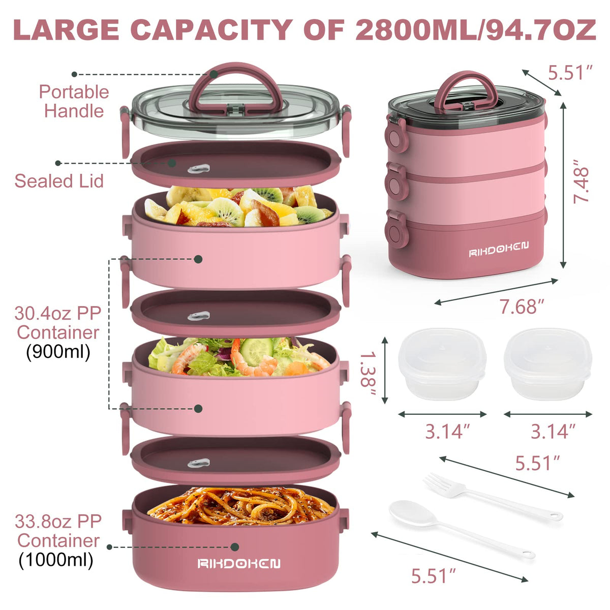 RIKDOKEN leakproof lids keep sauces contained during transport.