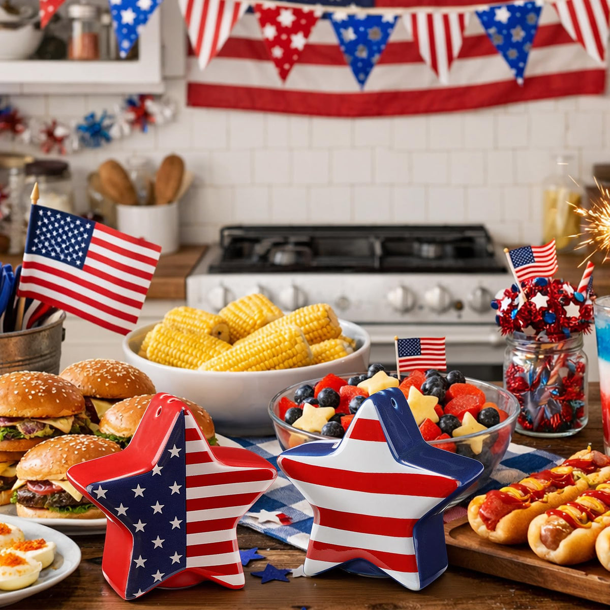 RimCereal patriotic decor for kitchen and dining spaces.