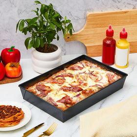 RimCereal safe non stick surface enables easy release of pizza slices