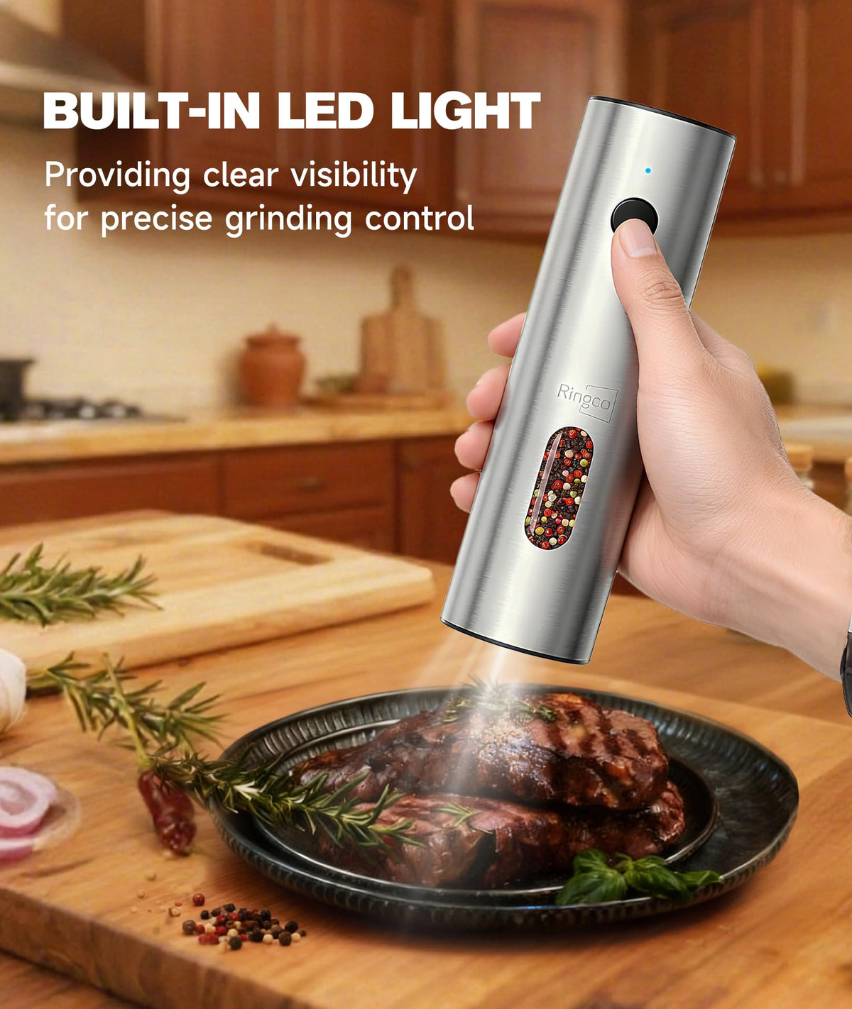 Ringco top-fill design for easy, mess-free refills.