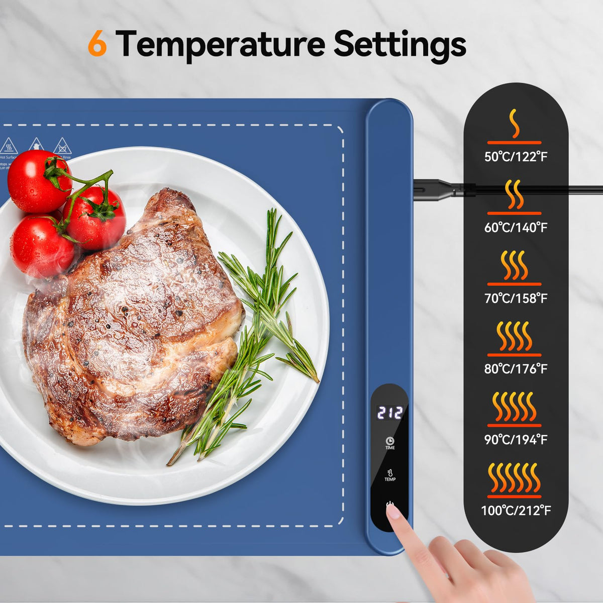 Rintea warming mat offers full-surface heating for consistent buffet service.