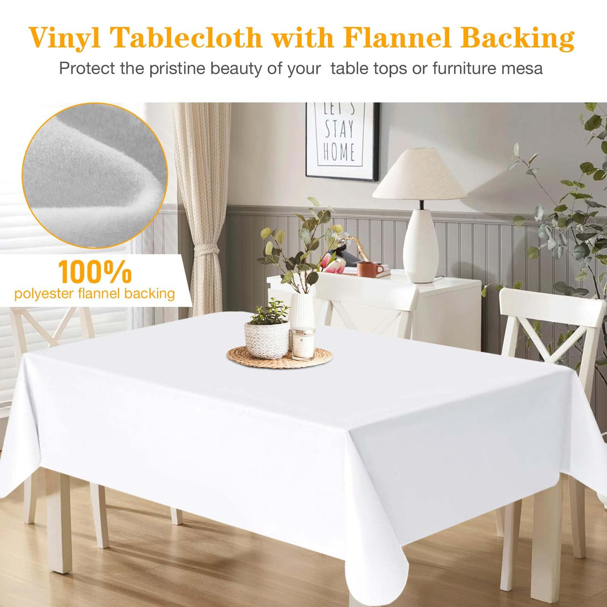 RINOZO table pad protector displays flannel backing for non-slip table stability.