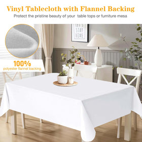 RINOZO table pad protector displays flannel backing for non-slip table stability.