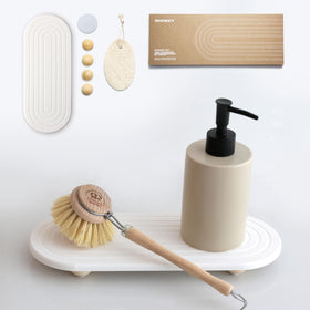 RIOMZY Instant Dry Sink Caddy White showing fast absorption for dry counters