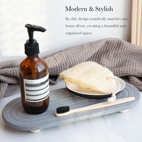 RIOMZY sink caddy with wooden feet elevates the tray for air drying