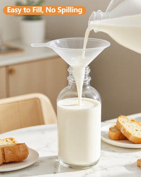 Rionisor BPA-free glass bottle with non-slip base for stability.