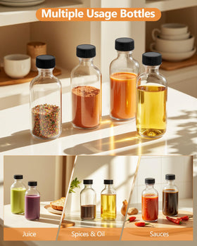 Rionisor glass bottle suitable for juices, syrups, and oils.