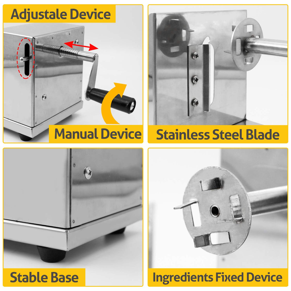 RioRand non slip base keeps the unit steady on countertops during cranking