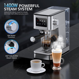 RIOSKY 20-bar pump illustration highlighting bold flavor potential