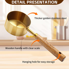 Riqwm Iro stackable gold measuring cups save kitchen space