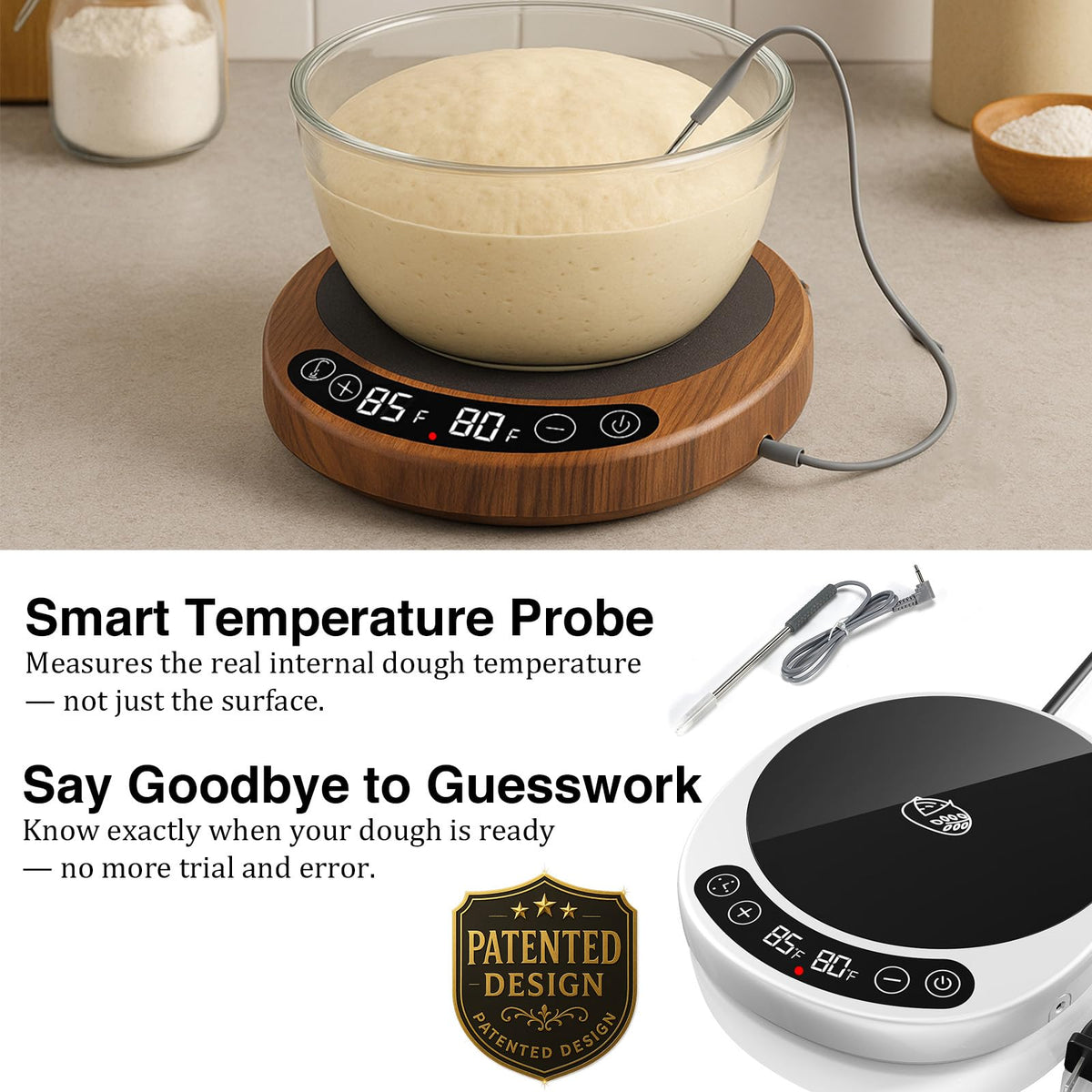 Risecret Pro 2026 wide 6.5-inch surface fits jars and bowls.