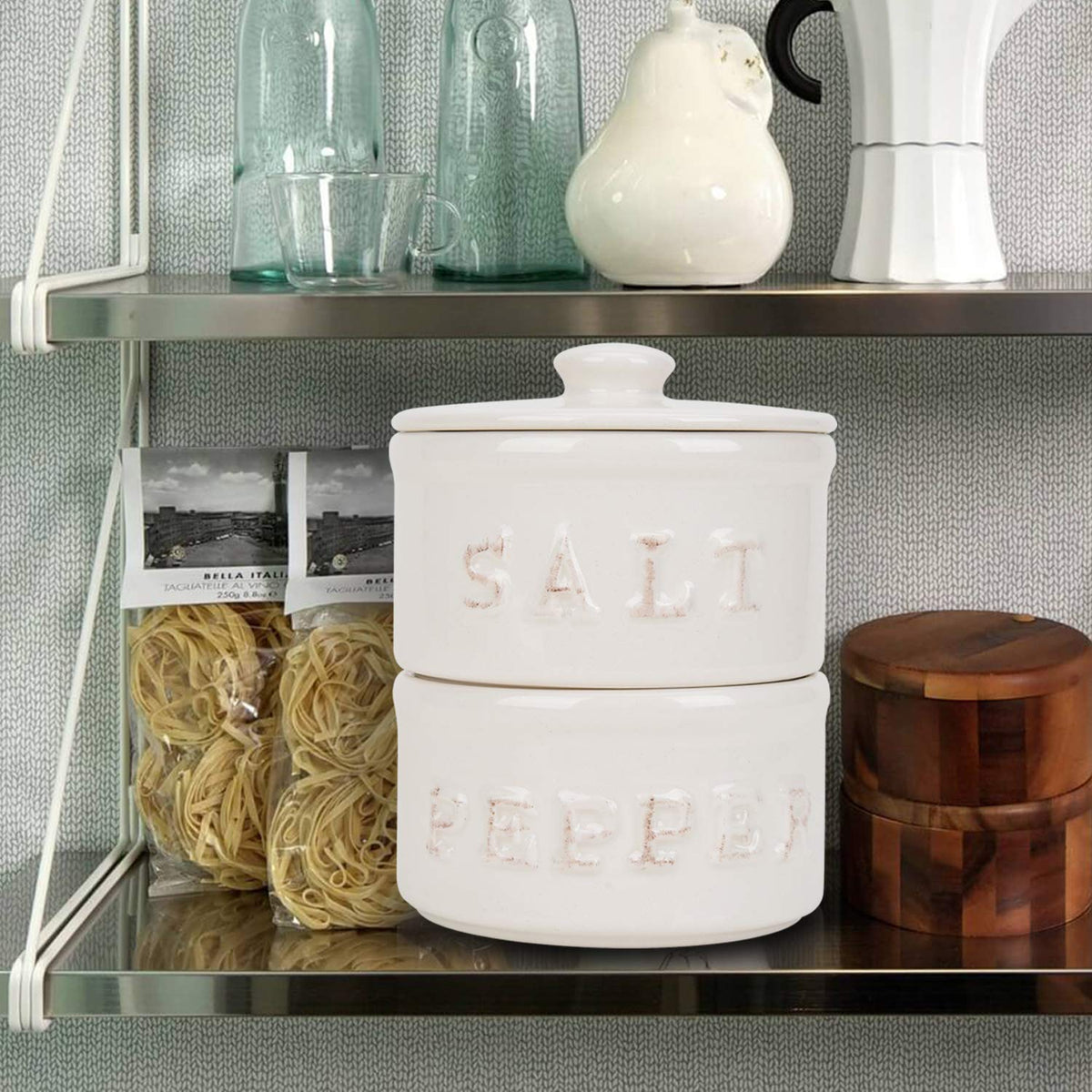 Rissetree salt pepper lid container keeps moisture out and freshness in.