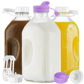 Ritayedet glass milk bottle with silicone spouts delivers smooth, leak-proof pouring for cold drinks.