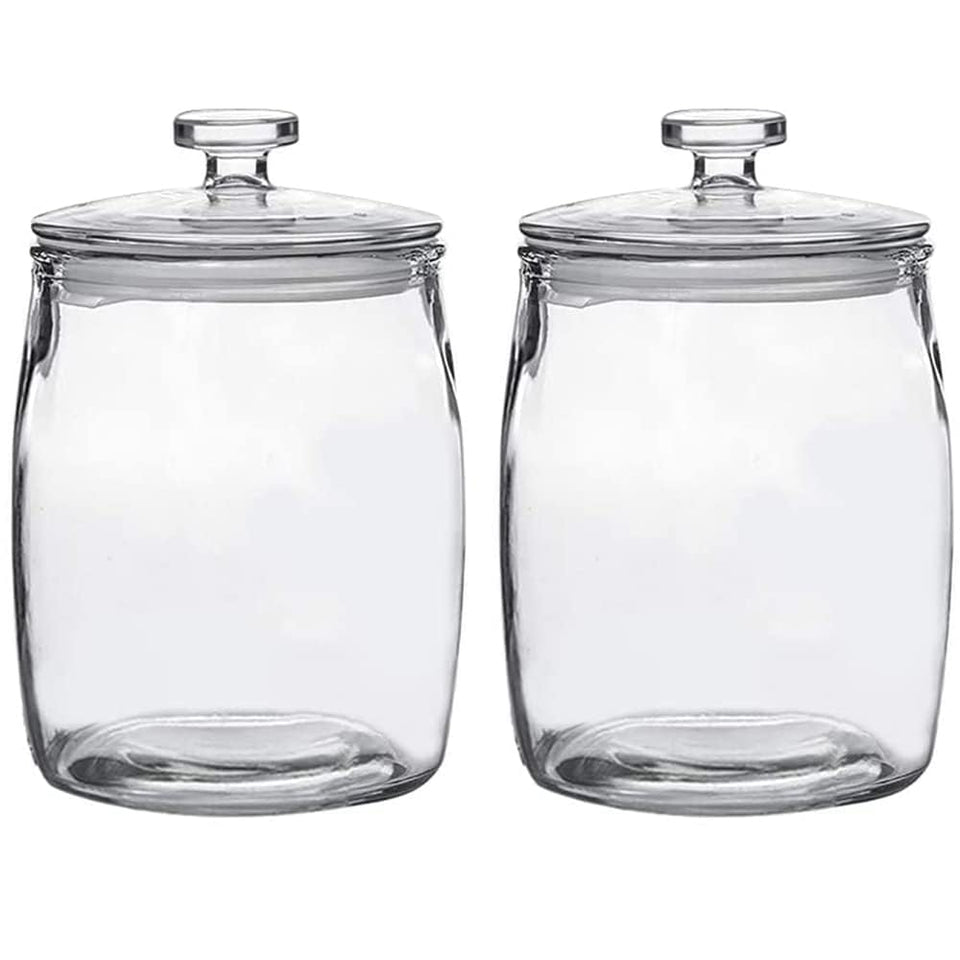 Ritayedet half-gallon glass jar with lid for clear storage and dust protection