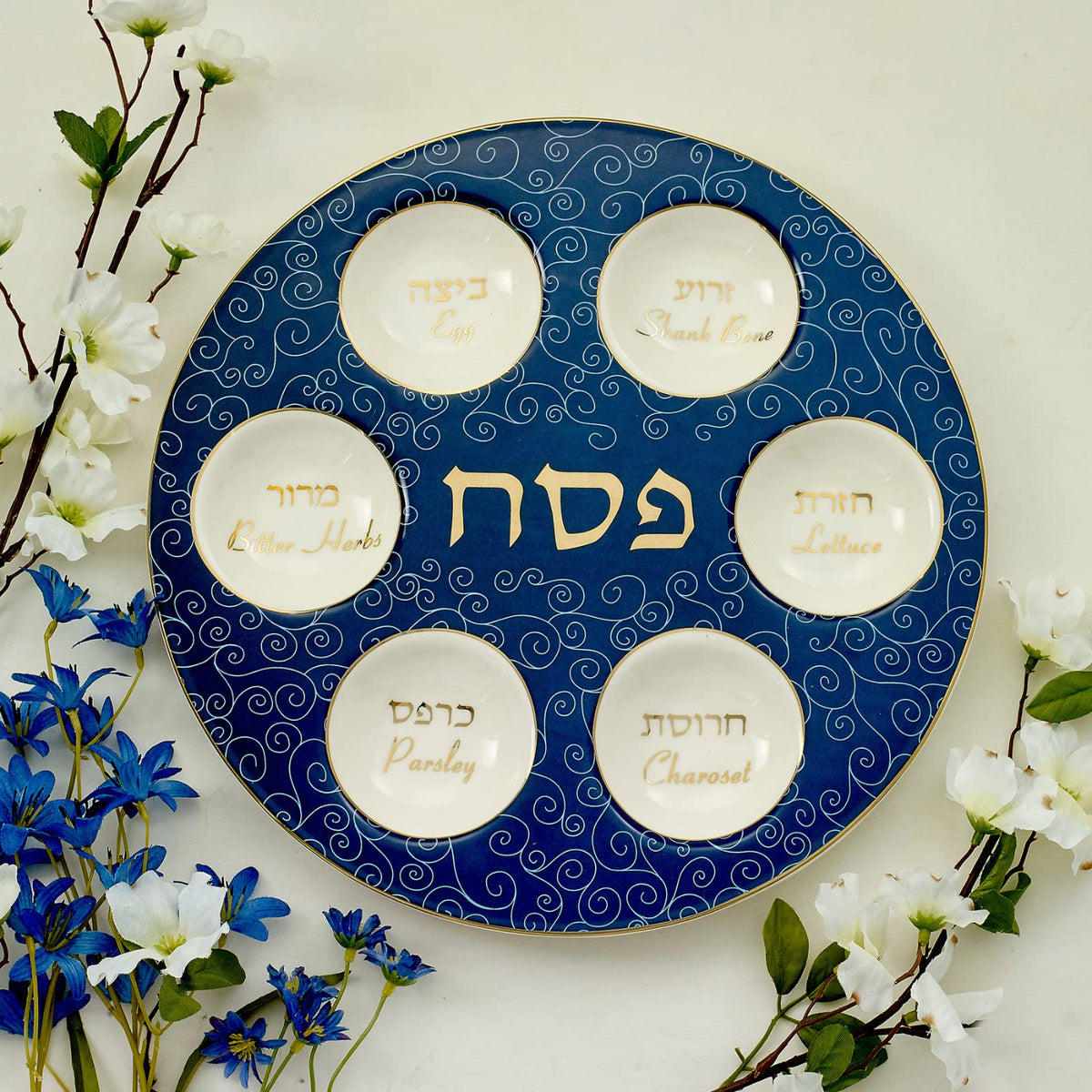 Rite Lite Seder plate showing three pockets for matzah, perfect for organized Passover rituals.