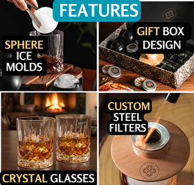 Ritual Life whiskey bourbon glasses set for elegant home bar sipping.
