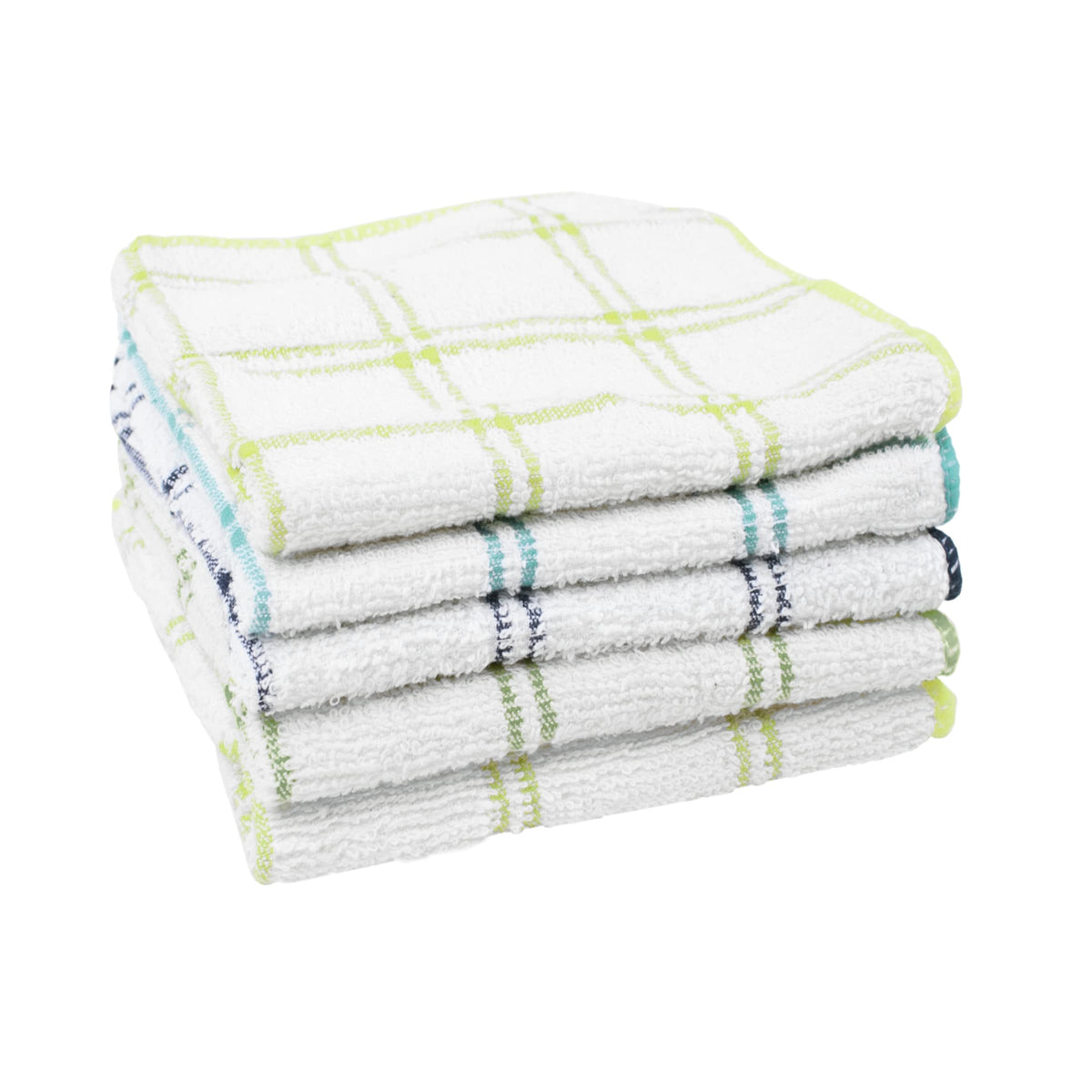 Ritz dish towel with a 12x12 check cotton front in blue for gentle cleaning.