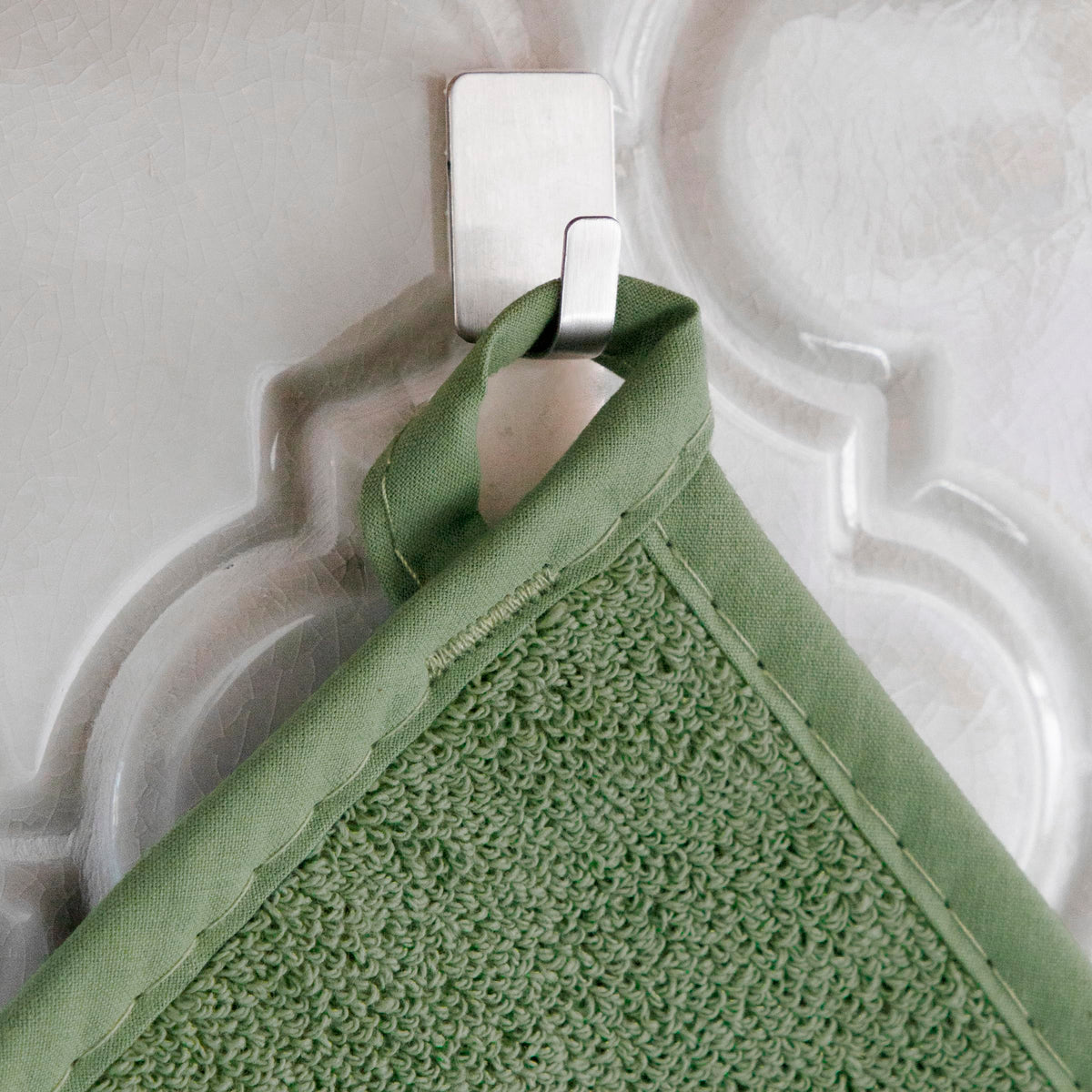 RITZ Terry Potholder with hanging loop for easy reach.