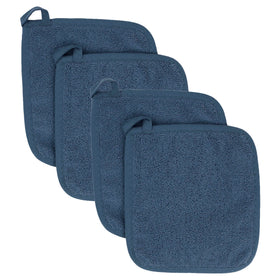RITZ Royale Terry potholder in midnight offers heat resistance for safe oven lifting.