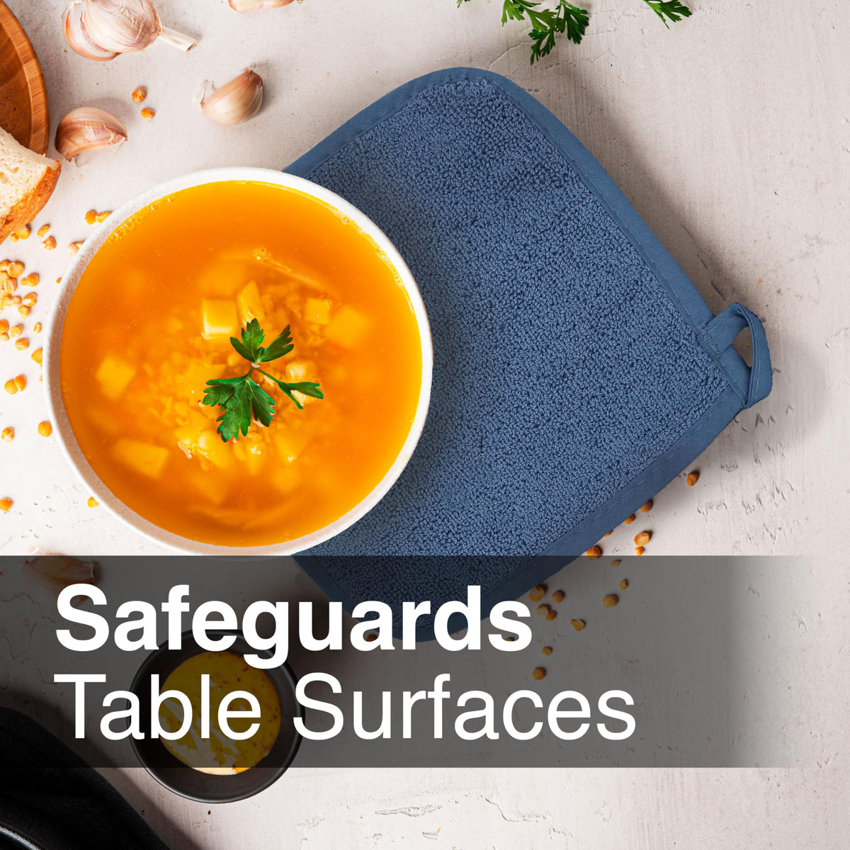 Ritz Terry potholder durable 100-percent cotton construction.