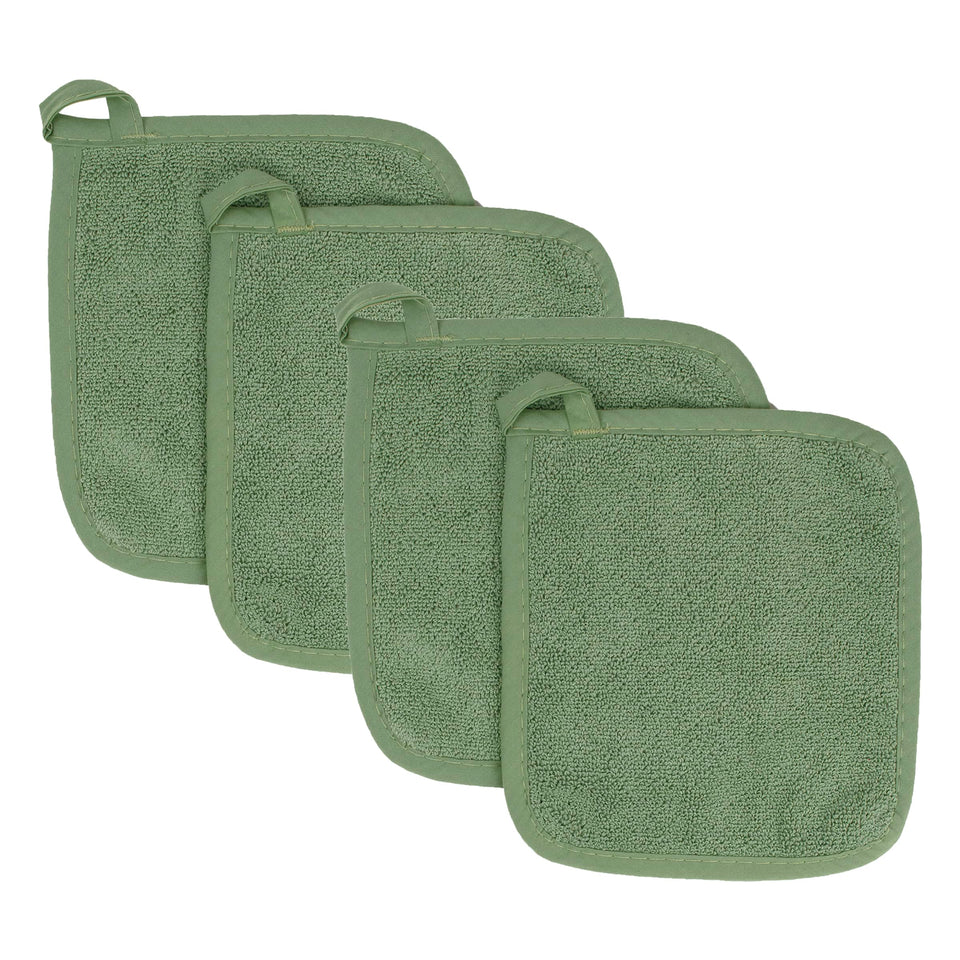RITZ Royale Terry Potholder set in Juniper provides heat protection.