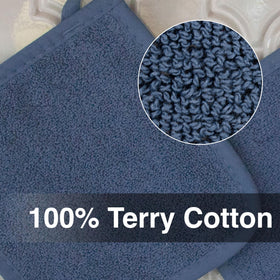 Ritz Terry potholder blue featuring ergonomic grip for comfortable use.