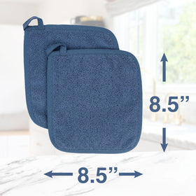 Ritz Terry potholder blue complements kitchen decor while protecting surfaces.