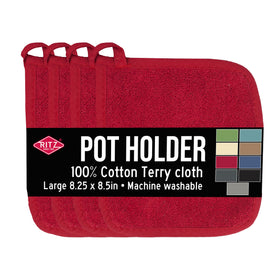 Ritz Terry Potholder demonstrates heat resistance for safe oven handling.