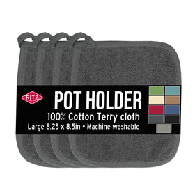 RITZ Terry Potholder heat protection keeping hands safe while lifting hot pots.