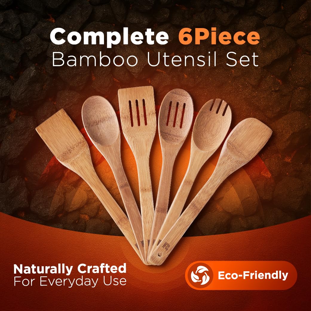 Riveira wooden spatula with nonstick bamboo surface for gentle cookware contact.