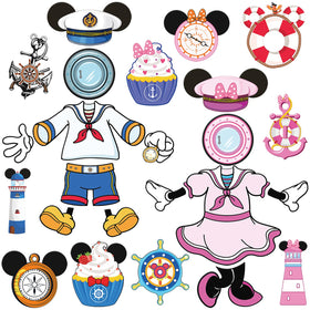 RiVolTa 24-piece mouse cruise magnets decorate doors with nautical charm.