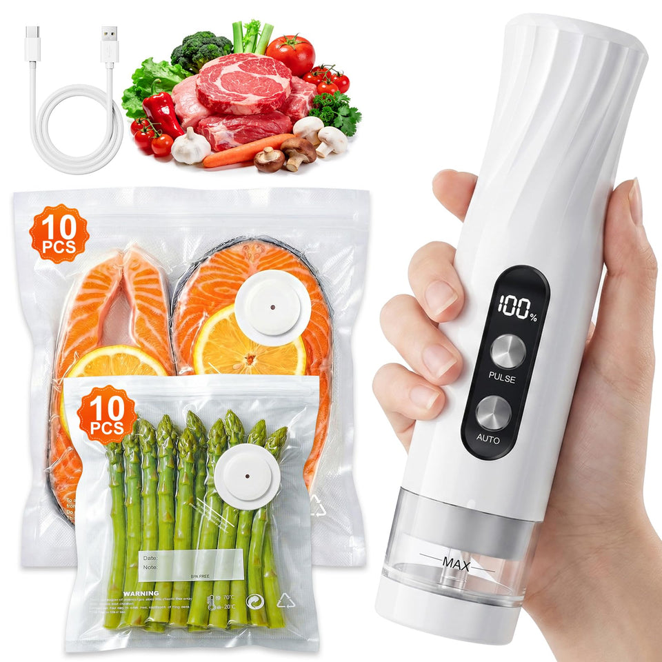 RIWUSI portable vacuum sealer with visible water tank enables moisture monitoring during sealing