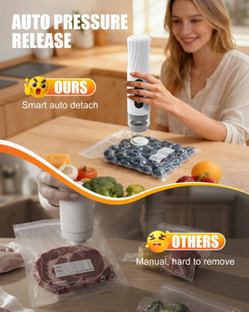 RIWUSI waterproof probe guards against liquid damage during sealing moist foods