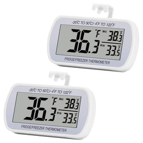 RIY digital refrigerator thermometer 2-pack with large display for easy temp checks