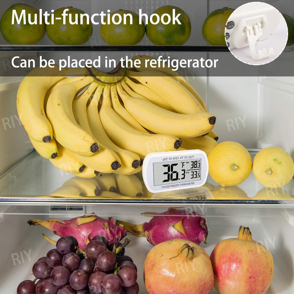 RIY thermometer with hook, magnet, and stand for versatile placement