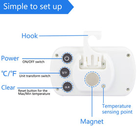 RIY thermometer with large LCD screen for clear temperature readings