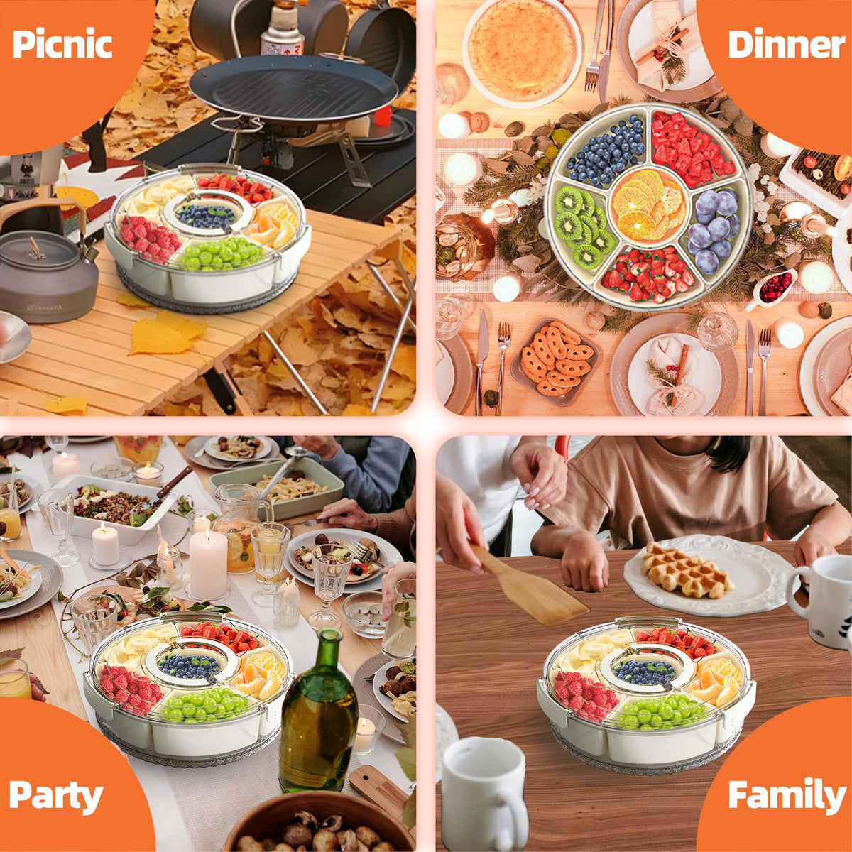 riyeloi clear-view tray shows contents for quick selections