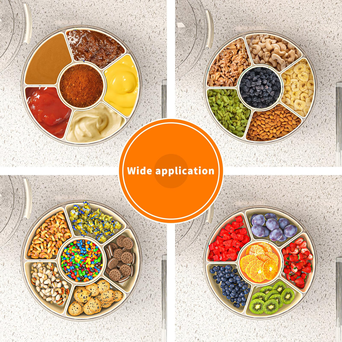 riyeloi six-compartment snackle box for versatile snack organization