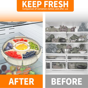 riyeloi spinning rounded veggie tray keeps snacks visible at gatherings