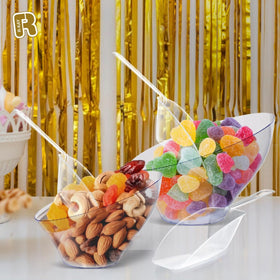 R-kay clear bowls set for sturdy, reusable party display and easy cleaning.