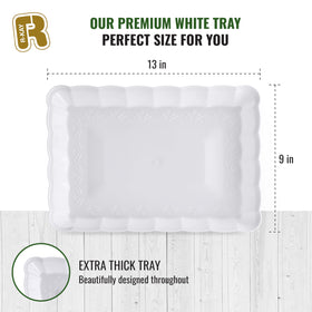 R-KAY disposable white trays pack for quick cleanup after events
