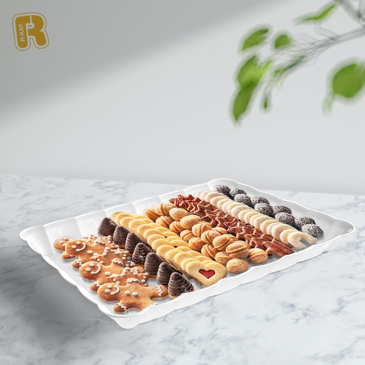 R-KAY 9x13 white platters on table ideal for parties