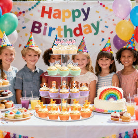 RLHDIS four-tier cupcake stand showcases stacked desserts for events.