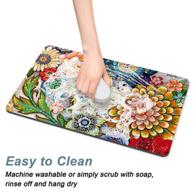 Rnivvi drying pad for air-drying dishes and glassware near the coffee area.