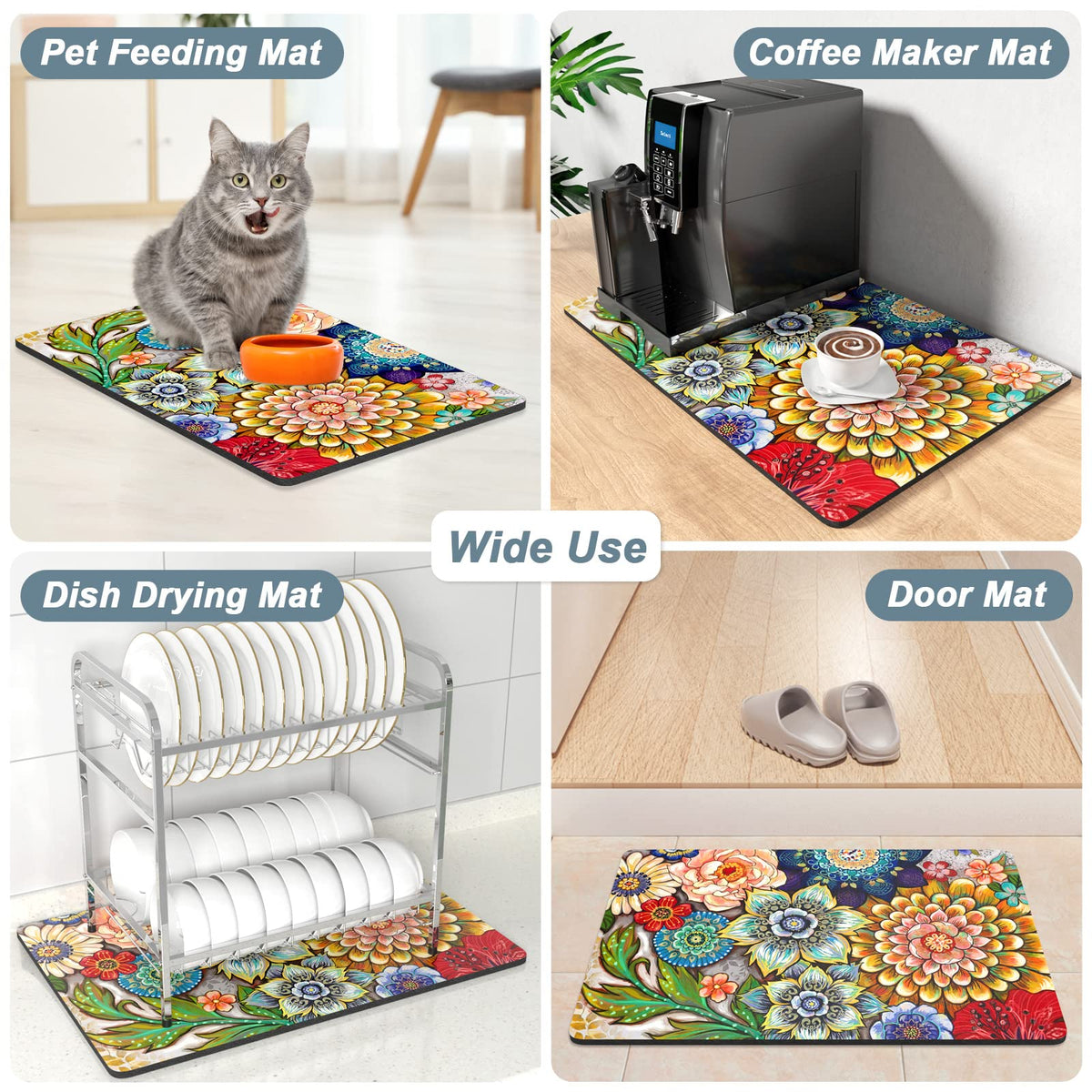 Rnivvi easy-clean mat dries quickly after washing.